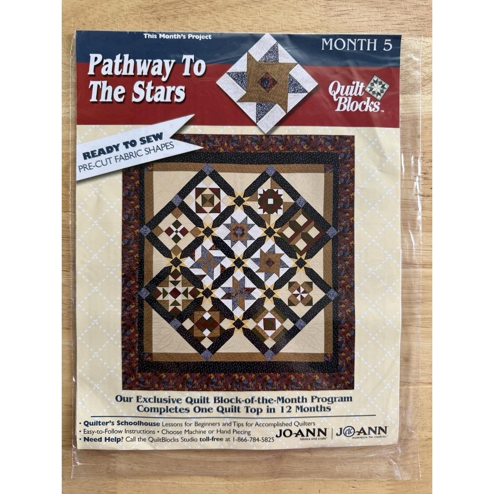Joann 2001 Pathway To The Stars Quilt Block Kit Month 5 TWINKLING STAR
